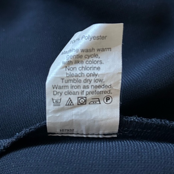 J.Crew Navy blue matte crepe tee with button hole back closure - Picture 11 of 12